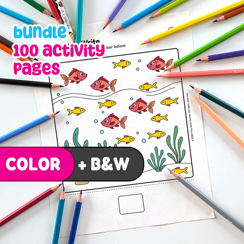 Printable PDF 100 Math Worksheets: Counting, Addition, Subtraction & Word Problems | Counting