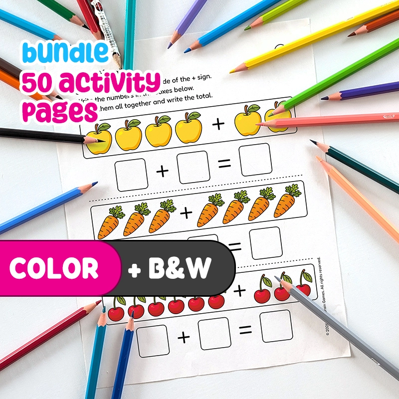 Printable PDF 50 Math Worksheets: Addition and Subtraction | Addition