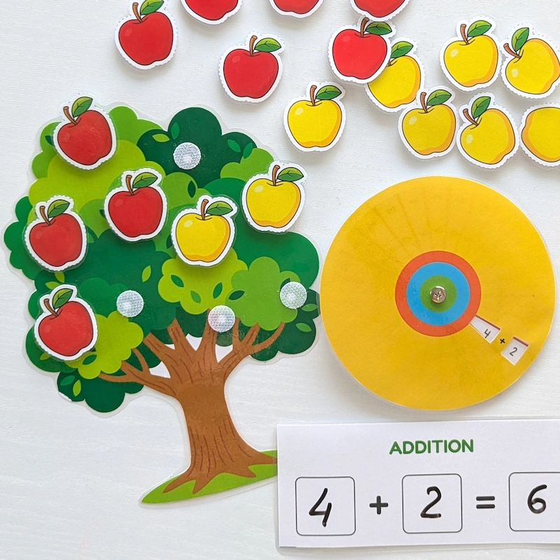 Printable PDF Instant Download Apple Addition Practice for Kindergarten Kids