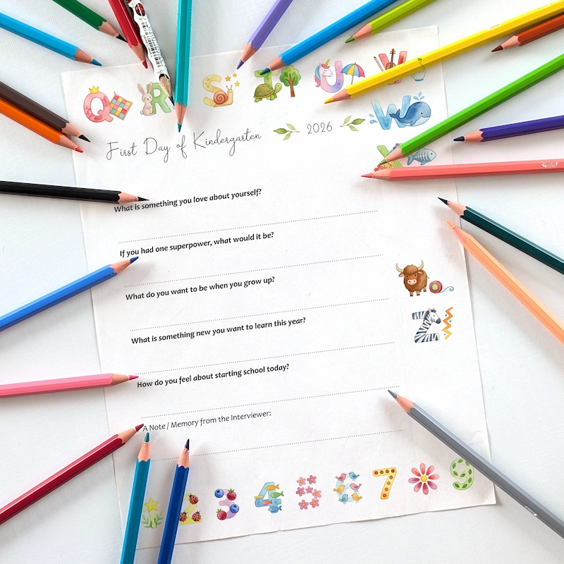 Printable PDF | First Day of Kindergarten Handprint