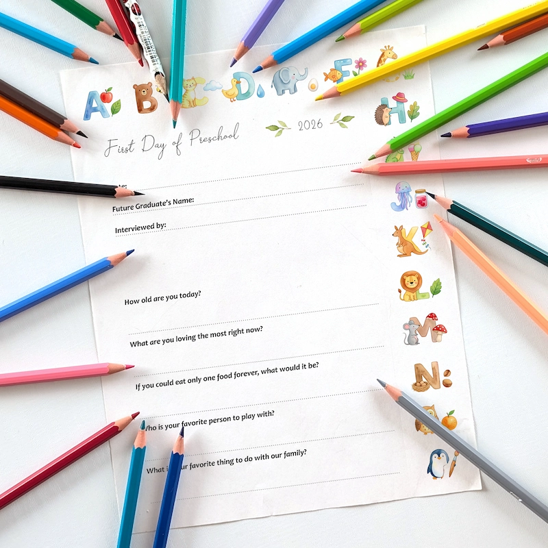 Printable PDF | First Day of Preschool Interview