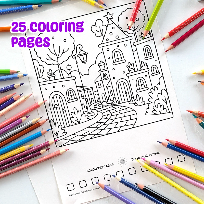 Printable PDF | Whimsical Houses & Enchanted Village Coloring Pages for Kids