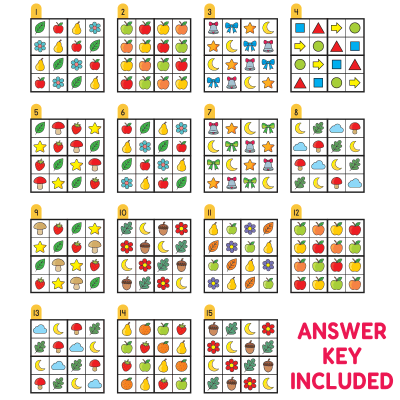 Printable PDF | Printable 4x4 cut and paste Sudoku Set
