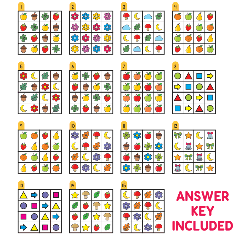 Printable PDF | Printable 4x4 cut and paste Sudoku Set