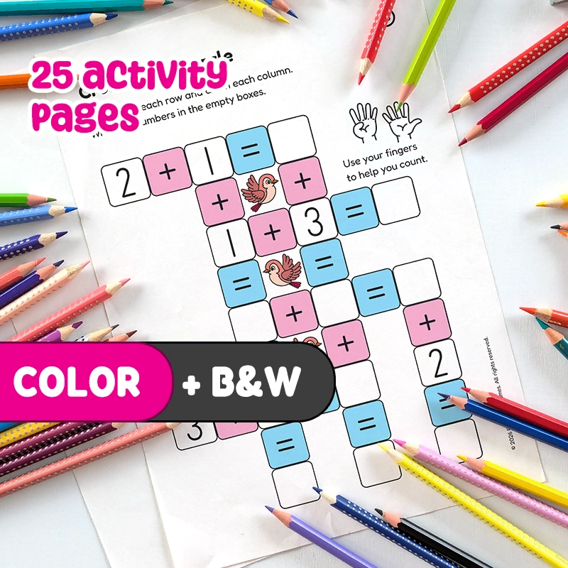 Printable PDF | Direct Download Kindergarten Addition Worksheets