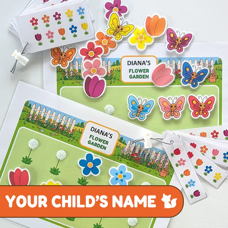 Printable PDF | Personalized Flower Garden Matching Game