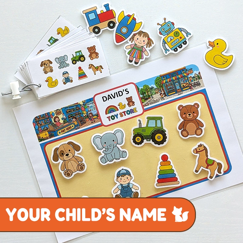 Printable PDF | Personalized Toy Store Matching Game