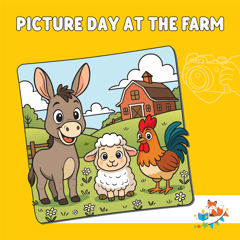 Picture Day At The Farm | Cute Farm Animals Coloring Book For Kids Ages 5-9