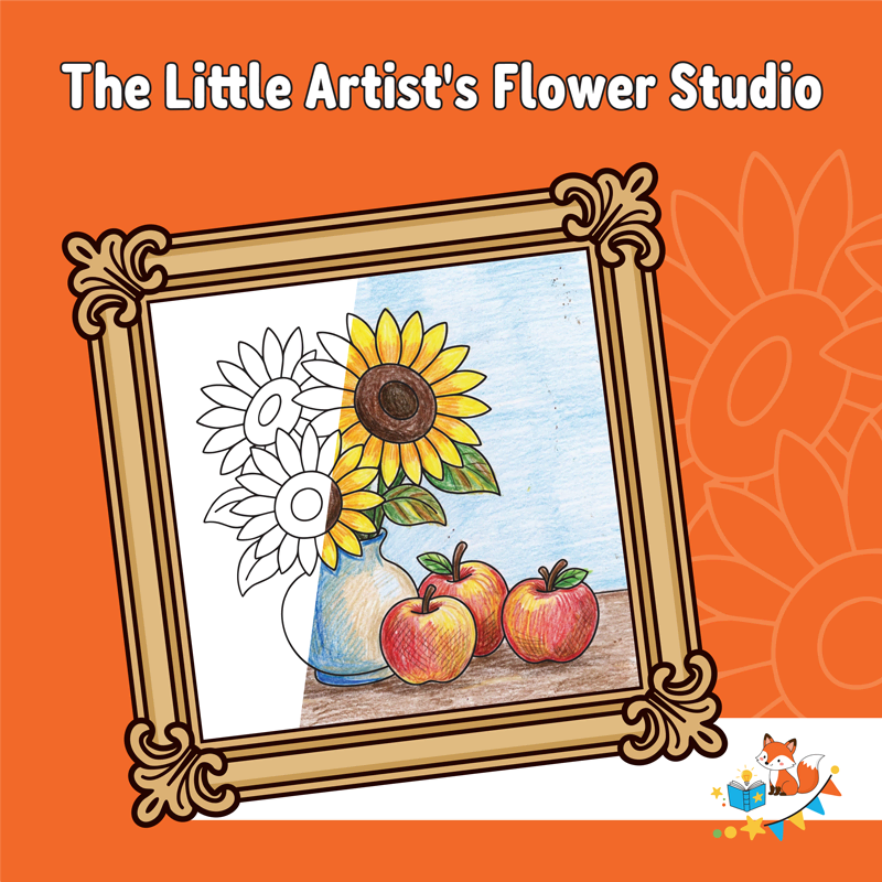 The Little Artists Flower Studio | Flowers Coloring Book For Kids Ages 6-10