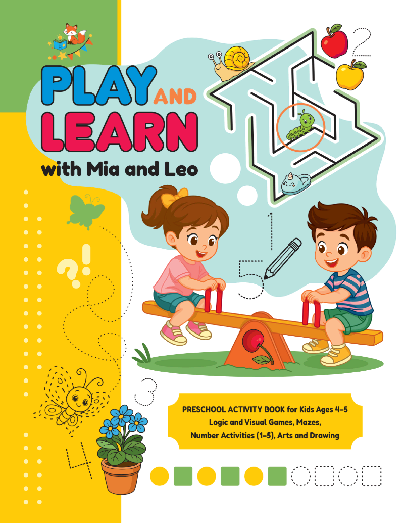 Play And Learn With Mia And Leo | Preschool Activity Book For Kids